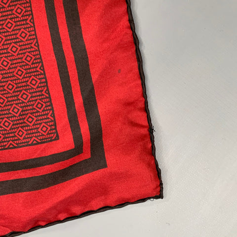 VINTAGE Red Black Squares Pocket Square