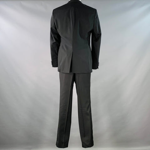 BOSS by HUGO BOSS Size 40 Black Virgin Wool Notch Lapel Tuxedo