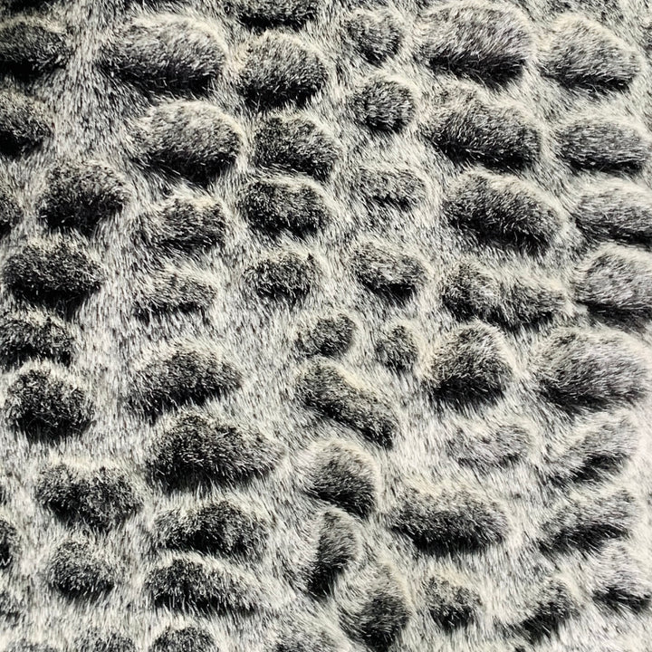 SUPREME Size M Grey Charcoal Textured Acrylic Blend Faux Fur Coat