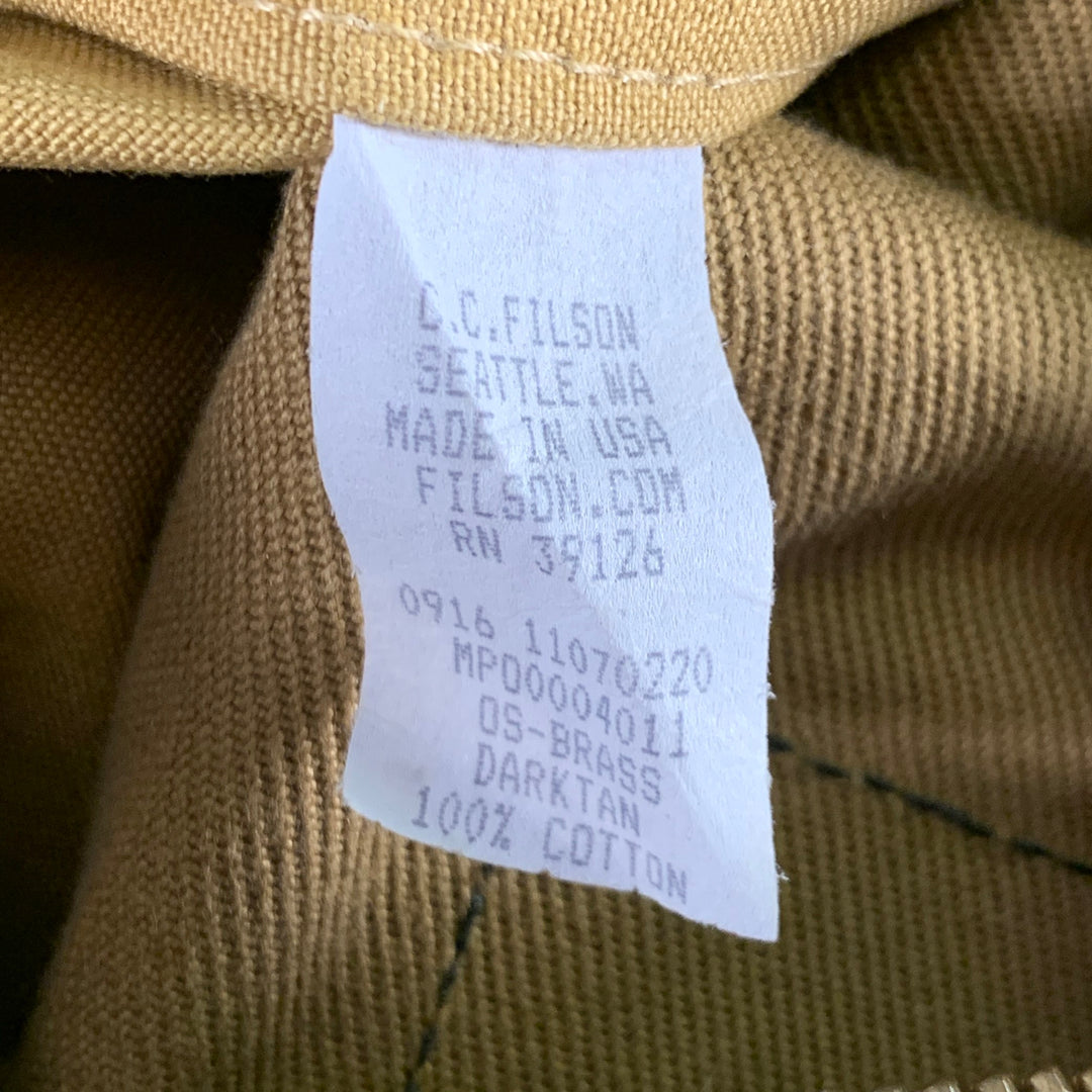 FILSON Small Rugged Tan Brown Cotton Canvas Twill Duffle Bag