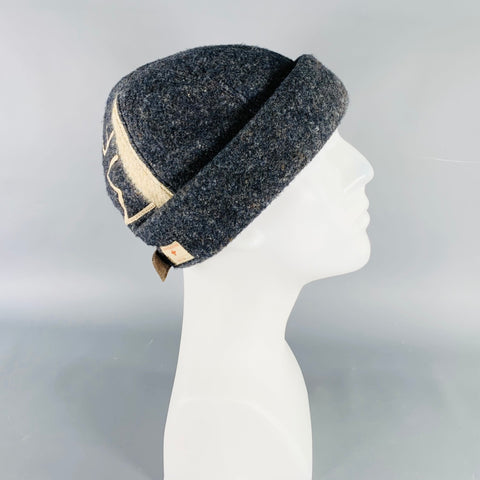 KAPITAL Grey Textured Acrylic Blend Fleece Hat