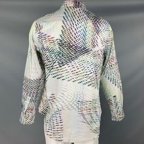 ROBERT GRAHAM Size L White Multi Color Print Cotton Button Up Long Sleeve Shirt