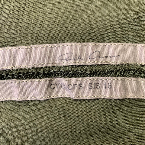 RICK OWENS Size L Green Olive See Through Cotton Oversized Long Sleeve Shirt