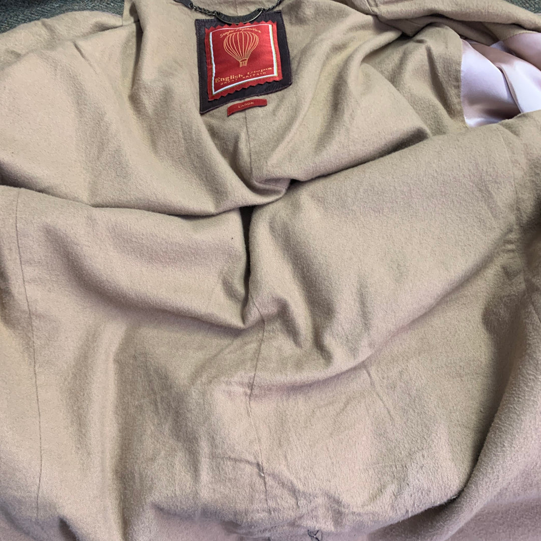 ENGLISH UTOPIA Size L Floyd Green Brown Herringbone Wool Tweed Jacket