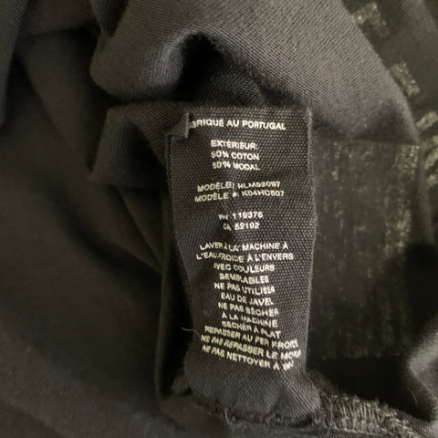 HELMUT LANG Size L Black White Graphic Cotton Modal See Through T shirt