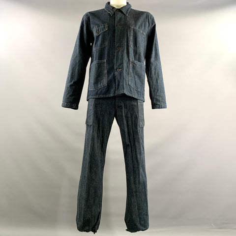 RRL by RALPH LAUREN Size XL Navy Heather Cotton Chore Overalls Jumpsuit