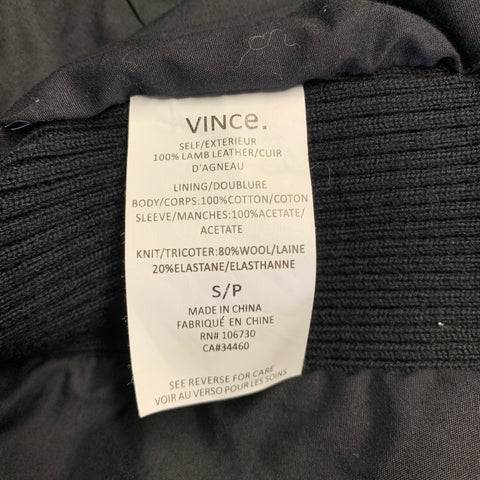 VINCE Size S Black Zip Up Jacket