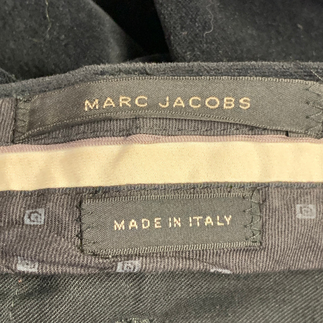 MARC JACOBS Size 32 Black Cotton Velvet Wide Leg Casual Pants