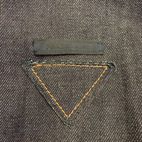 PRADA Size M Blue Indigo Cotton Denim Button Up Trucker Jacket