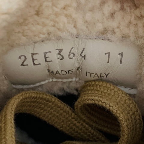 PRADA Size 12 Downtown Shearling Tan Suede Lace-Up Sneakers