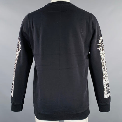 GIVENCHY Size XS Jesus Illusion Black White Graphic Cotton Long Sleeve Sweatshirt