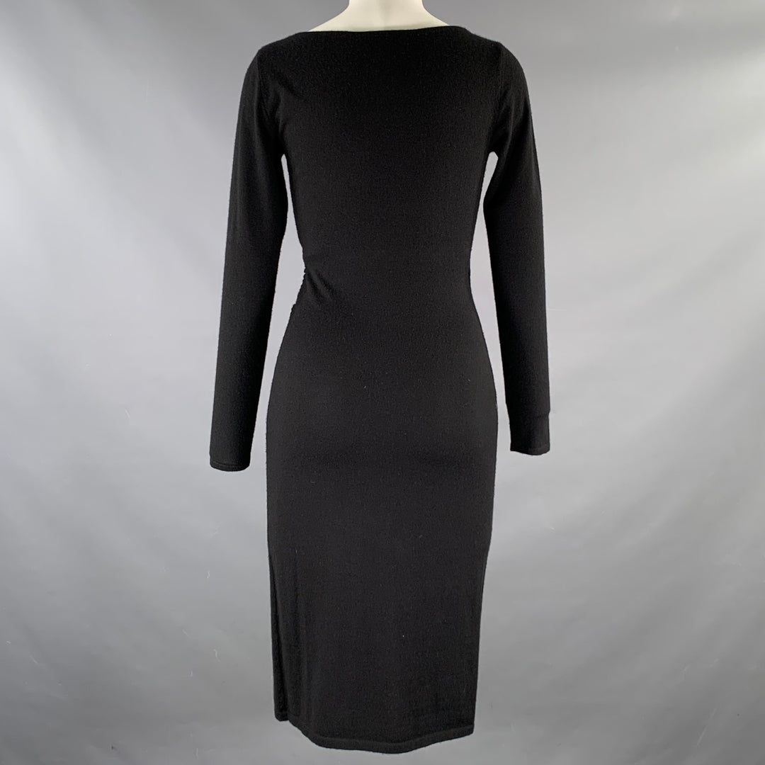 RALPH LAUREN Size S Black Cashmere/polyester Knitted Wrap Dress – Sui  Generis Designer Consignment