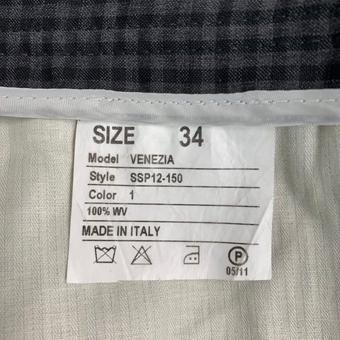 NO BRAND Size 32 Black Green Checkered Wool Jean Cut Casual Pants