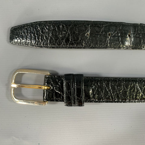 NO BRAND Black Embossed Leather Belt