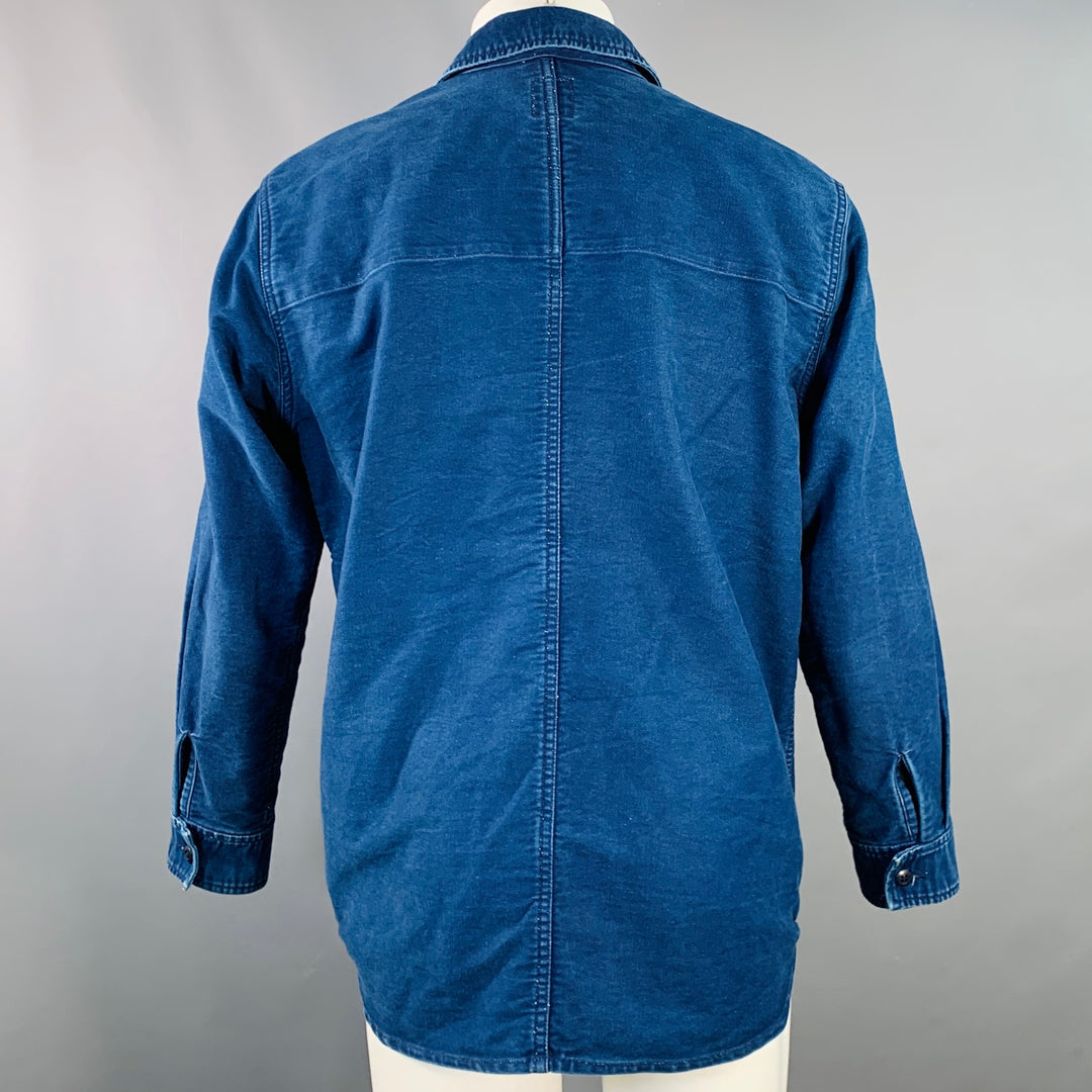 SAGE DE CRET Size M Indigo Cotton Two Pockets Shirt Jacket