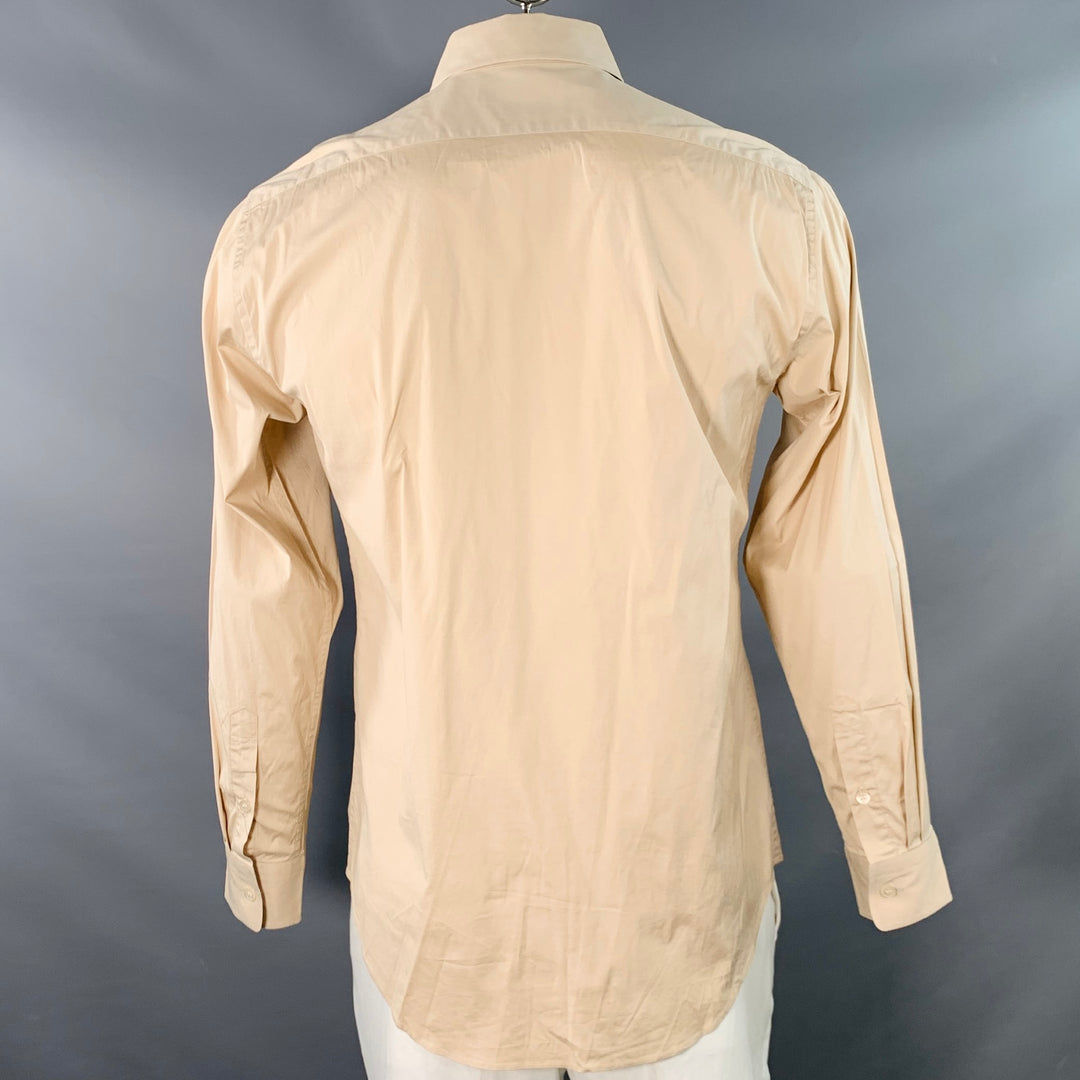 ISSEY MIYAKE Size L Beige Cotton Blend One Pocket Long Sleeve Shirt