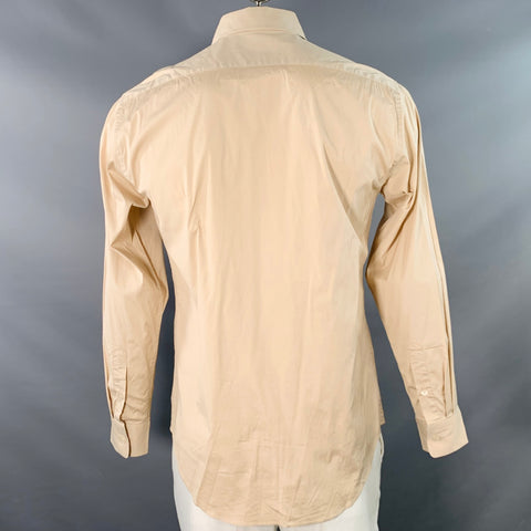ISSEY MIYAKE Size L Beige Cotton Blend One Pocket Long Sleeve Shirt