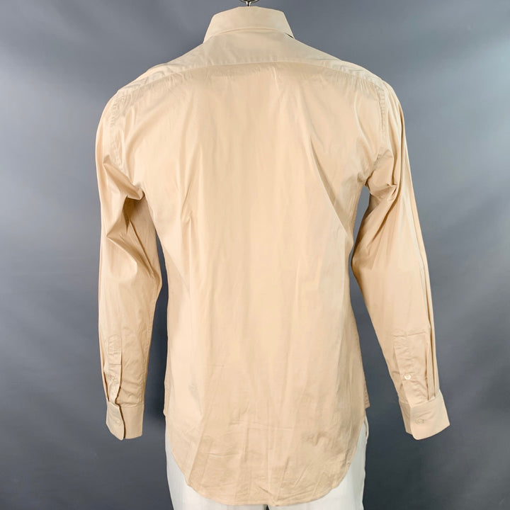 ISSEY MIYAKE Size L Beige Cotton Blend One Pocket Long Sleeve Shirt