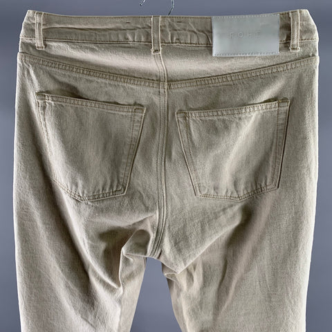 RÓHE Size 30 Cream Tan Hemp Cotton Button Fly Jeans