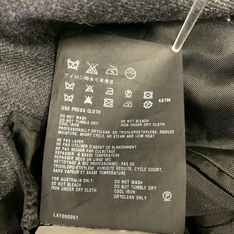 PRADA Size 46 Grey Wool Hidden Buttons Coat