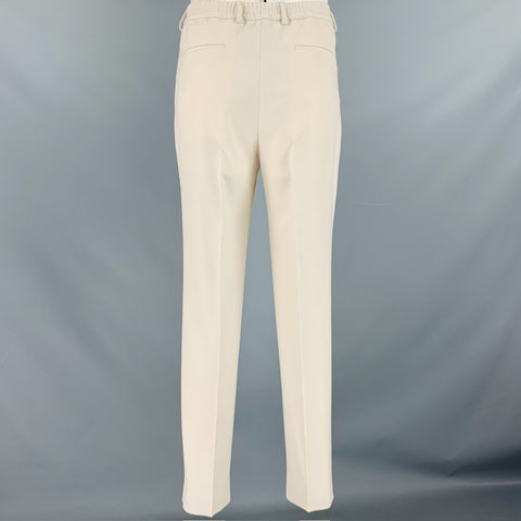 FENDI Size 36 Beige Polyester Wool Pleated Elastic Waistband Dress Pants