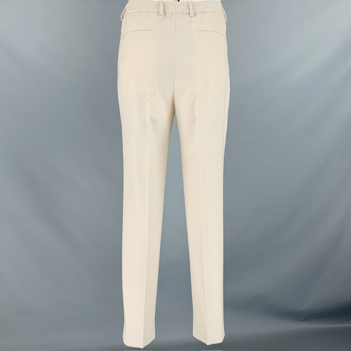FENDI Size 36 Beige Polyester Wool Pleated Elastic Waistband Dress Pants