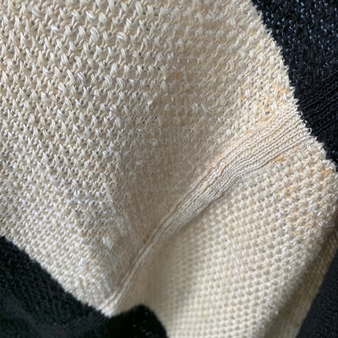 RALPH LAUREN Size M/L Black Beige Linen Silk Color Block Cardigan