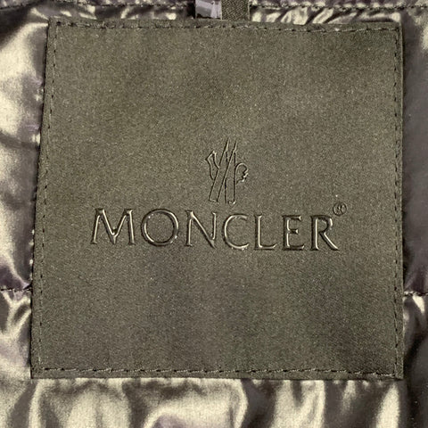 MONCLER Size L Black Polyamide Blend Softshell Hooded Zip Up Vest