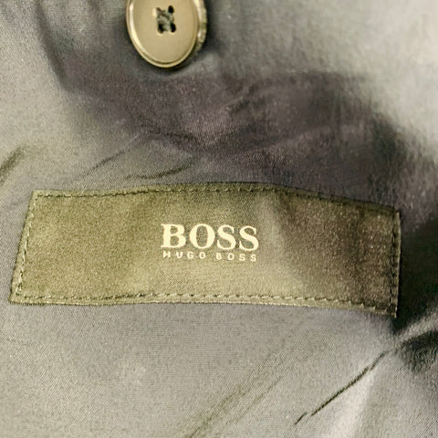HUGO BOSS Size 40 Burgundy Virgin Wool Mohair Single Breasted Notch Lapel Suit