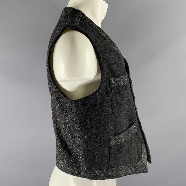 GIORGIO ARMANI Size M Grey Heather Wool Blend Patchpocket Vest