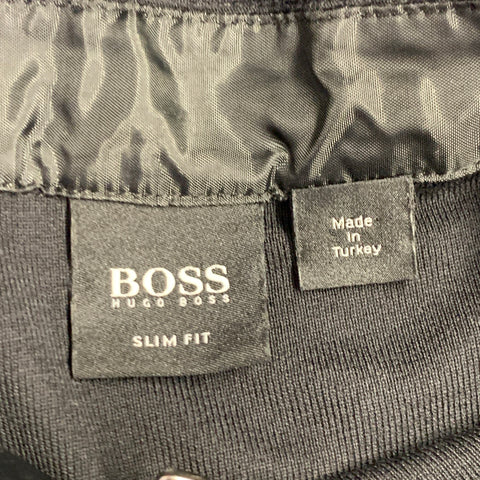 BOSS by HUGO BOSS Size L Black Polyamide Blend Zip Polo