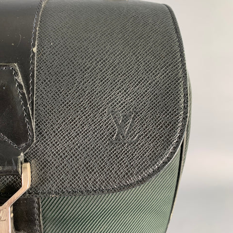 LOUIS VUITTON Taiga Portable Gibeciere Ardoise Green Black Two Tone Nylon Leather Travel Suitcase Bag
