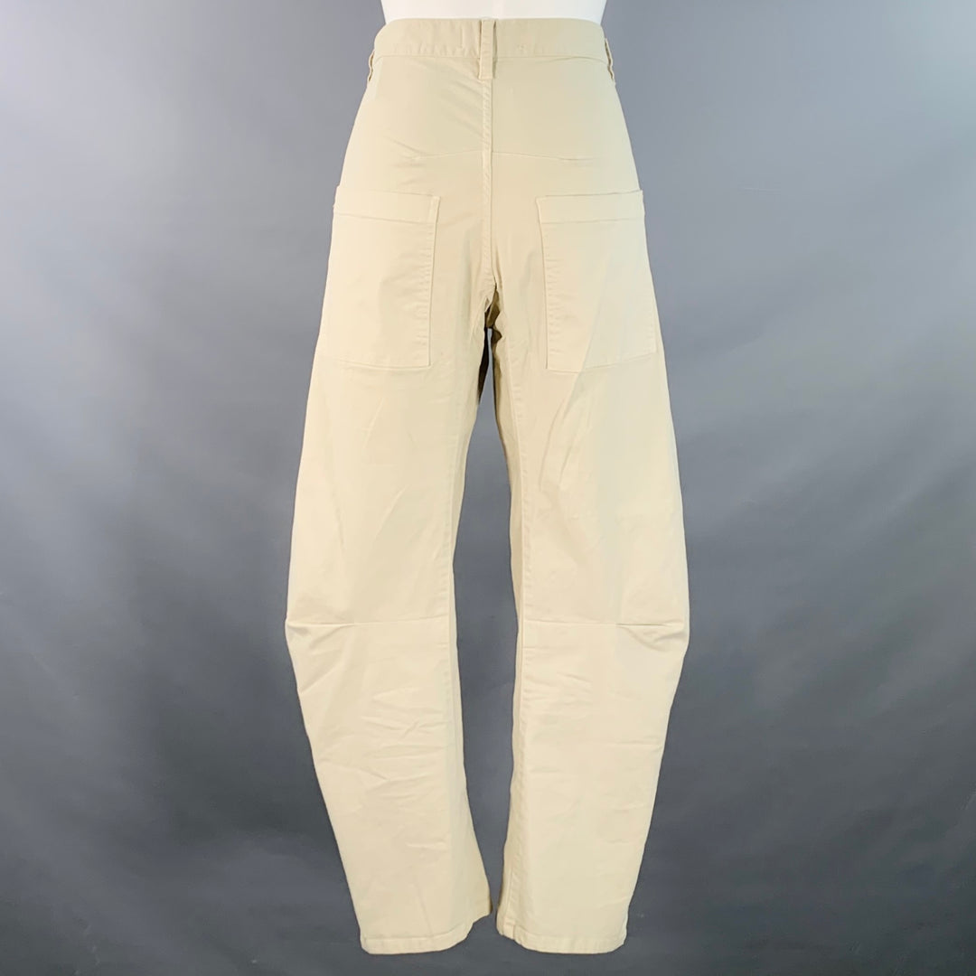 NILI LOTAN Size 2 Tan Cotton Blend Twill Barrel Casual Pants