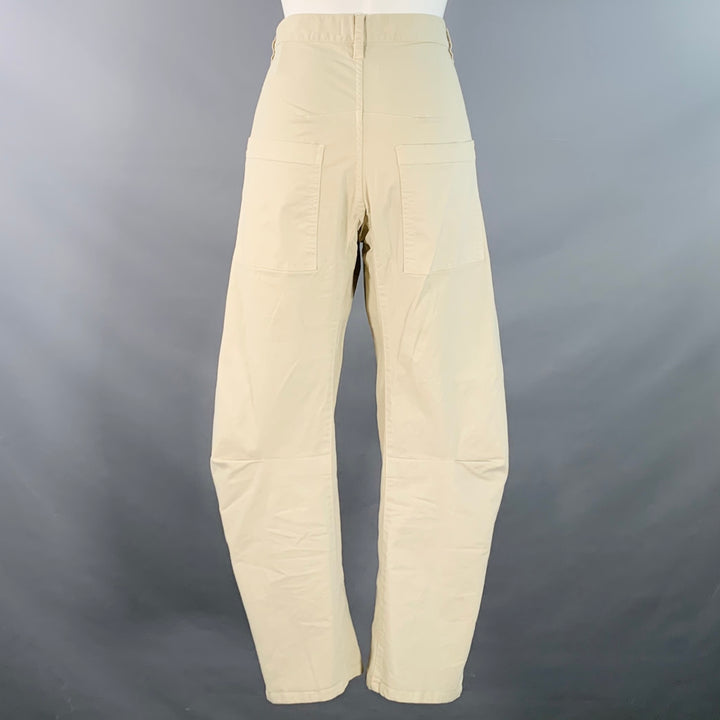 NILI LOTAN Size 2 Tan Cotton Blend Twill Barrel Casual Pants