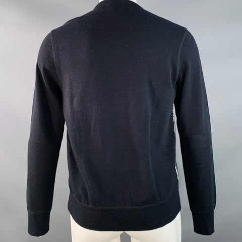 ALEXANDER MCQUEEN Taille S Mélange de Coton à Carreaux Noir et Blanc Col Rond Pull
