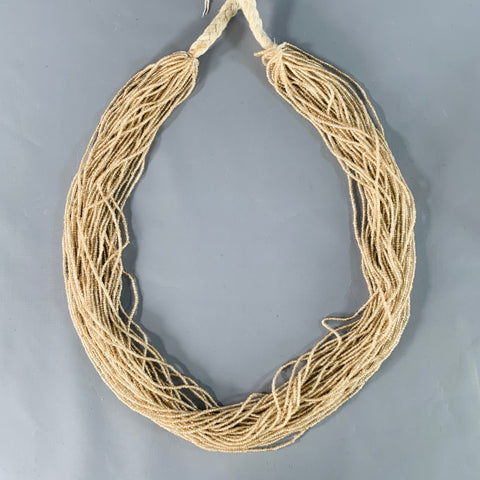 Collier cravate en coton perlé crème VINTAGE