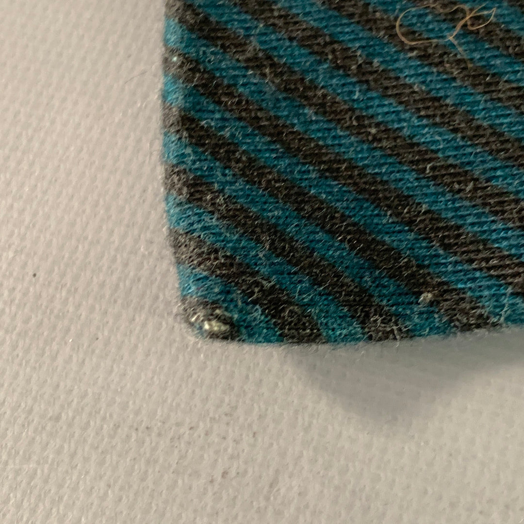 ADAM KIMMEL Teal Black Stripe Cotton Skinny Tie
