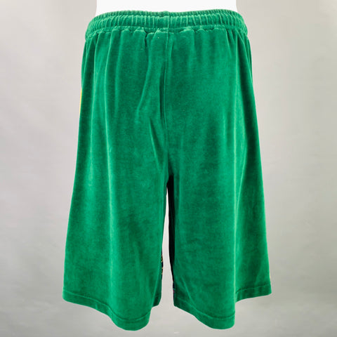 GUCCI Size S Green Multi Color Stripe Cotton Polyamide Drawstring Shorts