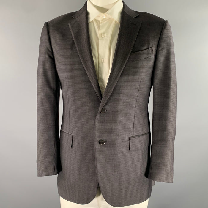 ERMENEGILDO ZEGNA Size 42 Grey Plaid Wool Notch Lapel Sport Coat