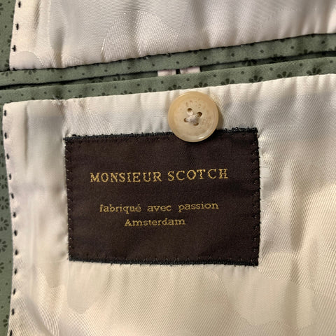 SCOTCH AND SODA Size S Green Foulard Cotton Elastane Sport Coat