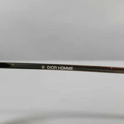 DIOR HOMME Silver Tortoise Shell Metal Aviator Sunglasses