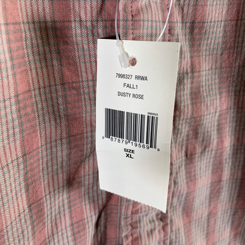 RRL by RALPH LAUREN Size XL Pink Grey Plaid Cotton Long Sleeve Shirt