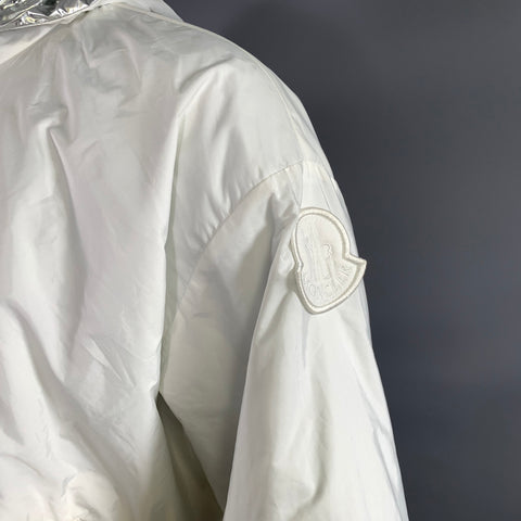 MONCLER Size M Silver Metallic Reversible Polyamide Zip Up Jacket