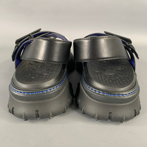 BURBERRY Size 10 Black Leather Sandals