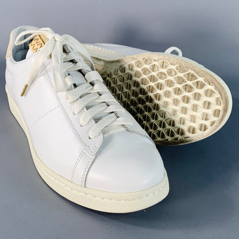 VISVIM Size 9.5 Corda-Folk White Leather Low Top Lace-Up Sneakers