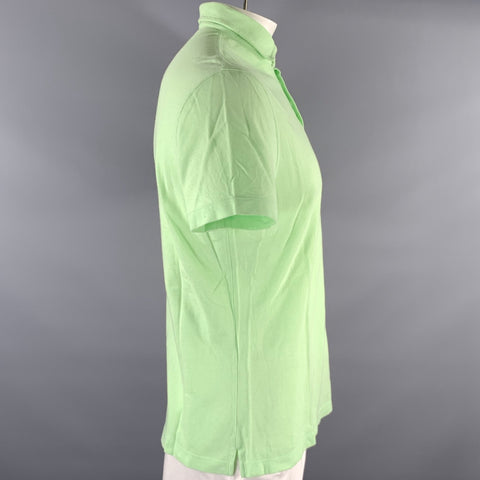 BRUNELLO CUCINELLI Size XL Green Neon Solid Cotton Polo