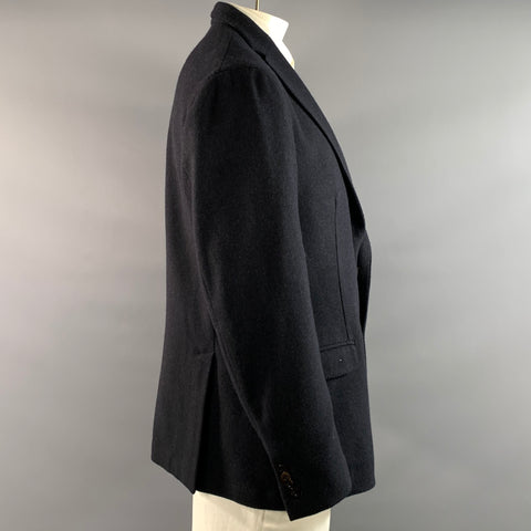 BOGLIOLI Chest Size 48 Navy Blue Wool Cashmere Notch Lapel Sport Coat