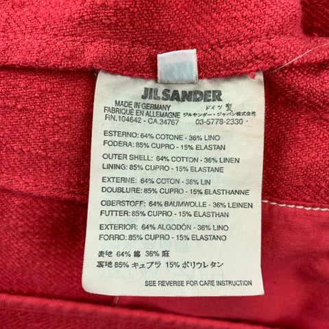 JIL SANDER Chaqueta de lino y algodón coral talla 4 Blazer