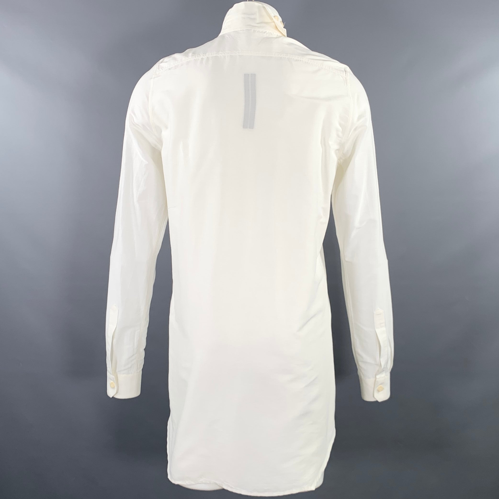 RICK OWENS SS16 Size M -Cyclops- Cream Cotton Silk Long Sleeve