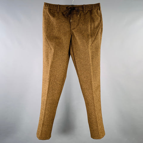 NUMBER (N)INE Size M Brown Beige Herringbone Wool Drawstring Casual Pants